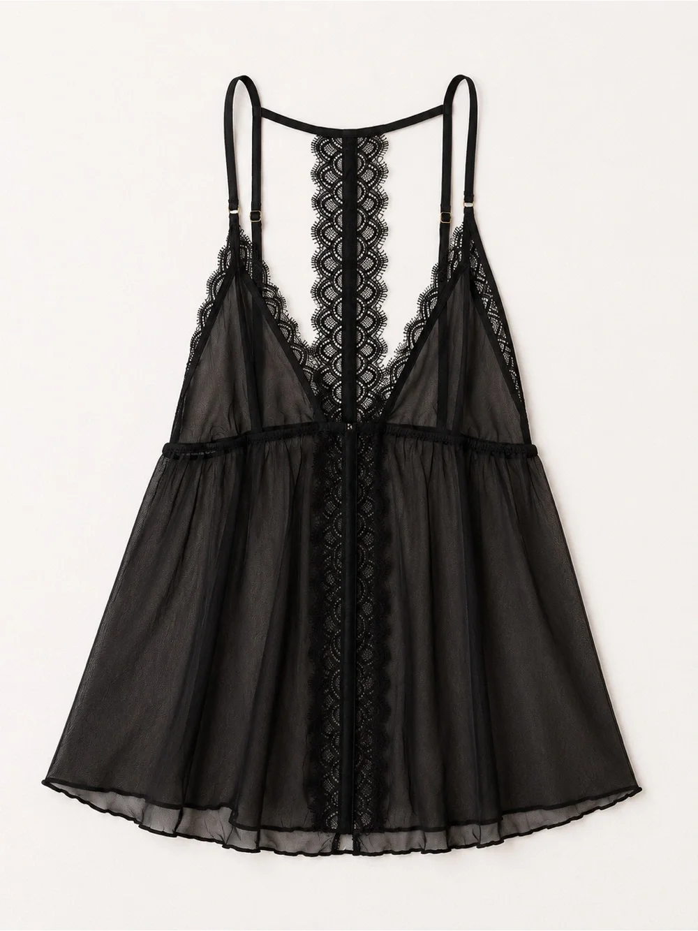 Bluebella Black Lace & Sheer Chemise